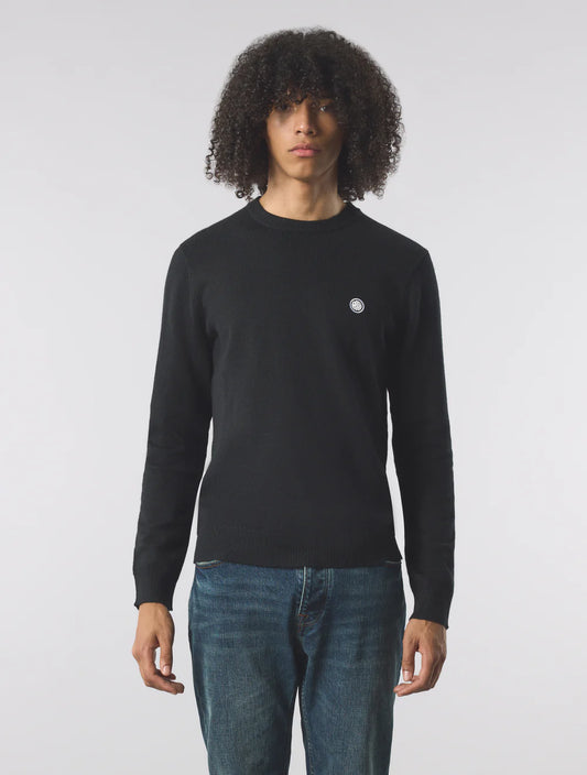 Pretty Green Merino Blend Crew Sweatshirt Black