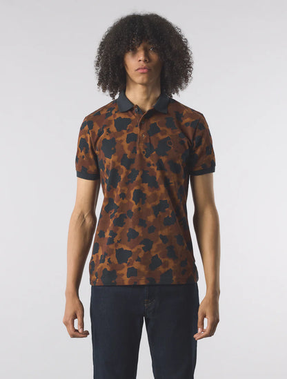 Pretty Green Brindle Polo Shirt Brown
