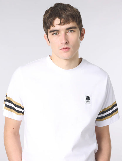 Pretty Green Stratosphere Sleeve Stripe T-Shirt White
