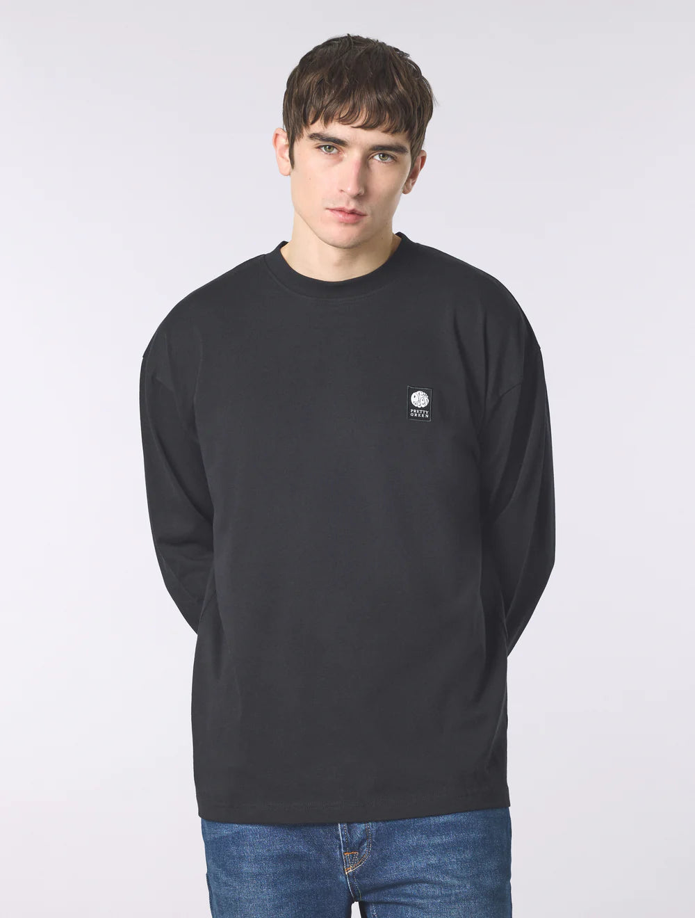 Pretty Green Brennan Long Sleeve T-Shirt Black