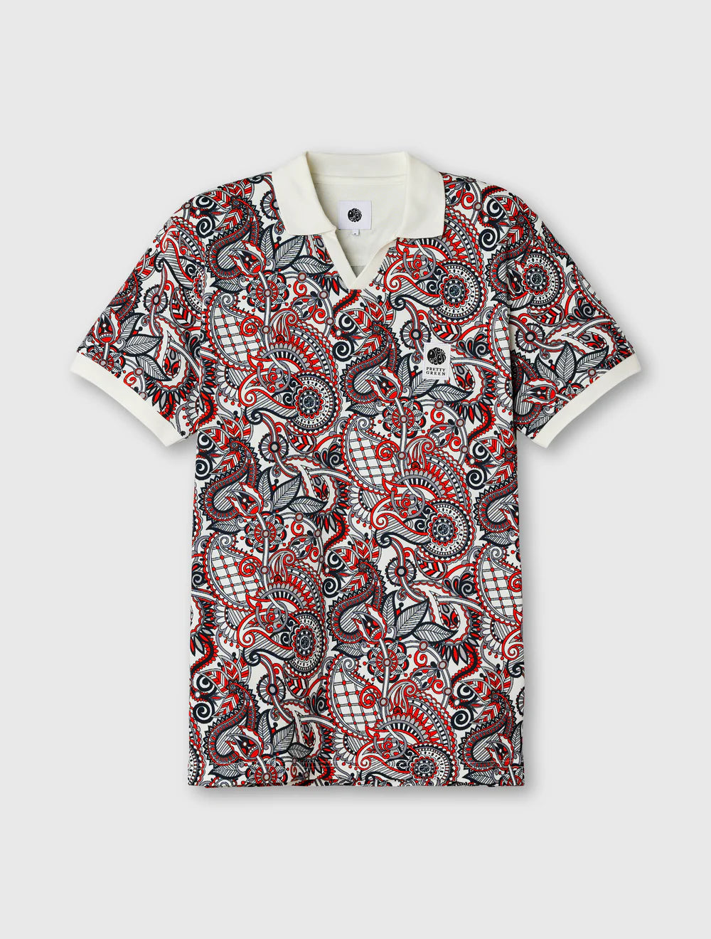 Pretty Green Resonance Printed Polo Shirt Multi
