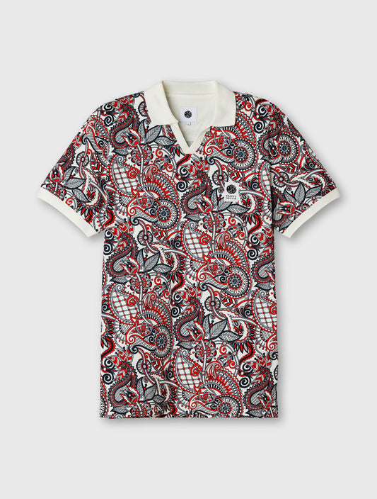 Pretty Green Resonance Printed Polo Shirt Multi
