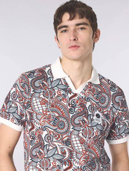Pretty Green Resonance Printed Polo Shirt Multi