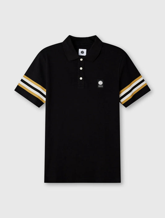 Pretty Green Stratosphere Sleeve Stripe Polo Shirt Black