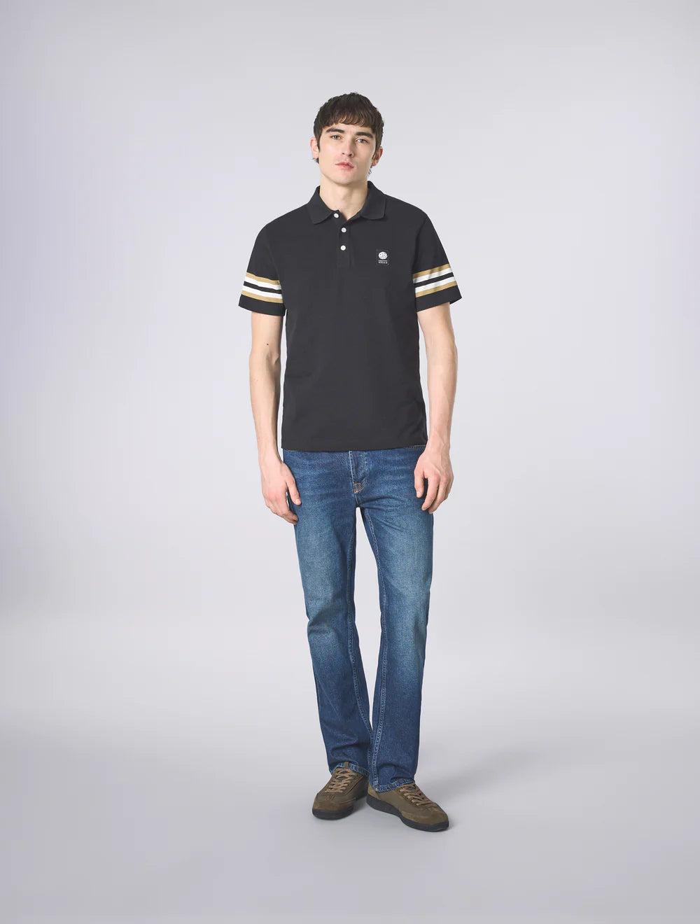 Pretty Green Stratosphere Sleeve Stripe Polo Shirt Black