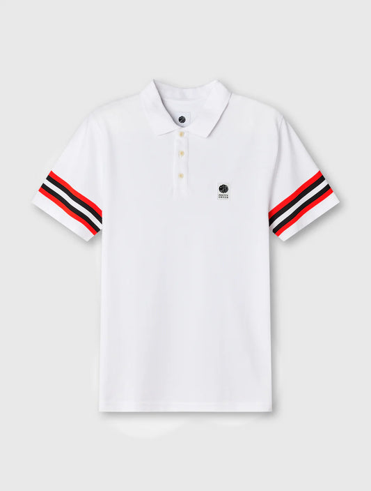 Pretty Green Stratosphere Sleeve Stripe Polo Shirt White