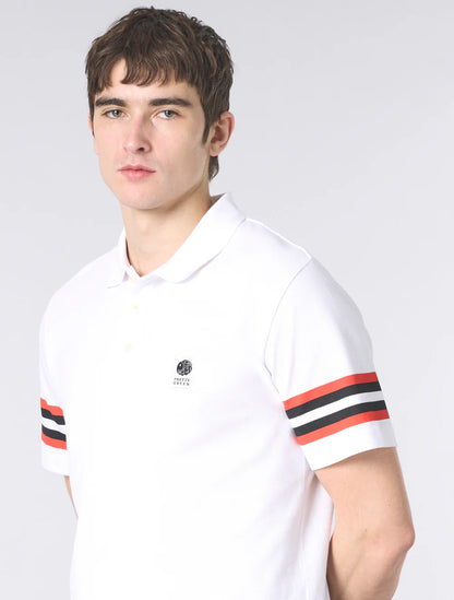 Pretty Green Stratosphere Sleeve Stripe Polo Shirt White