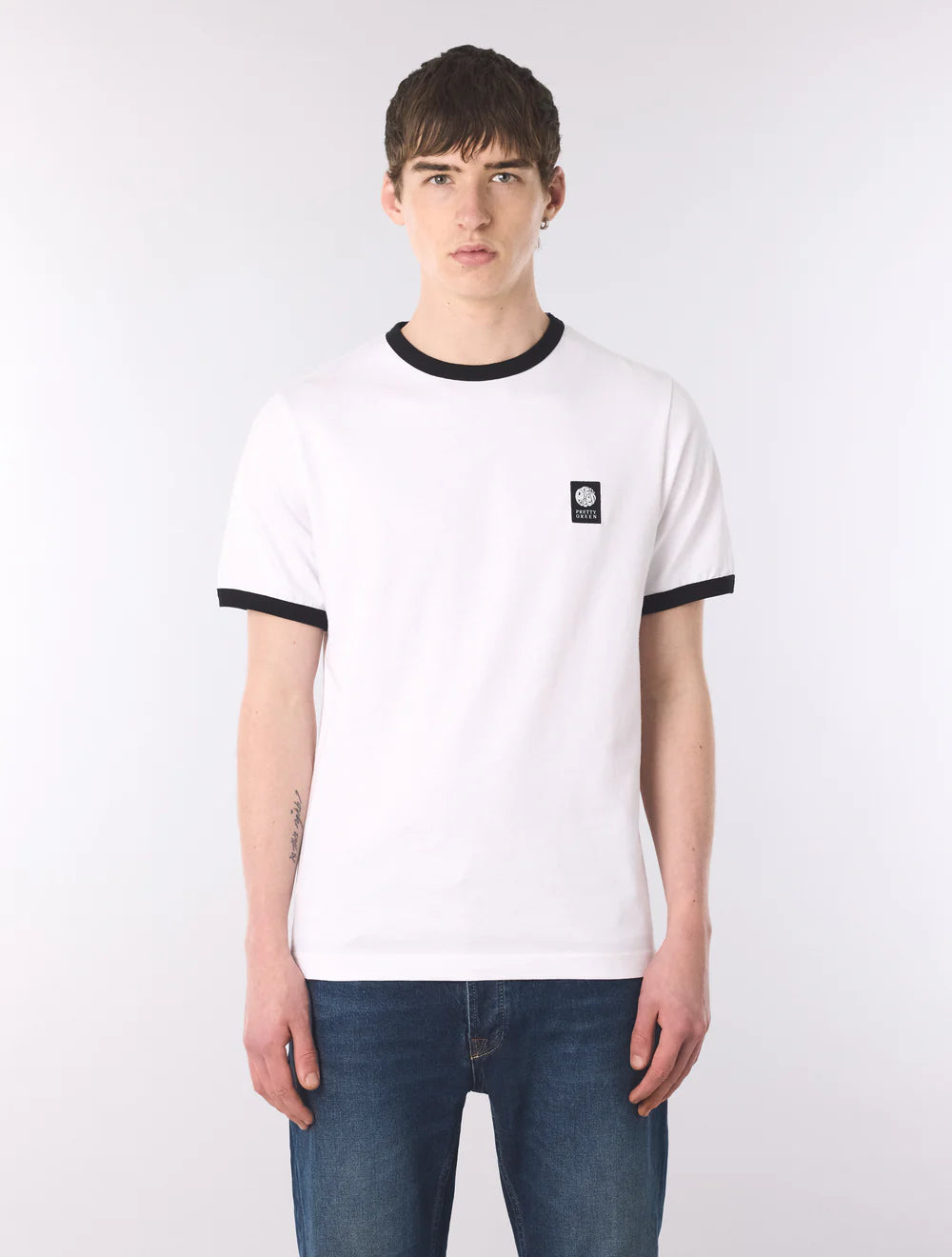 Pretty Green Melrose Ringer T-Shirt White