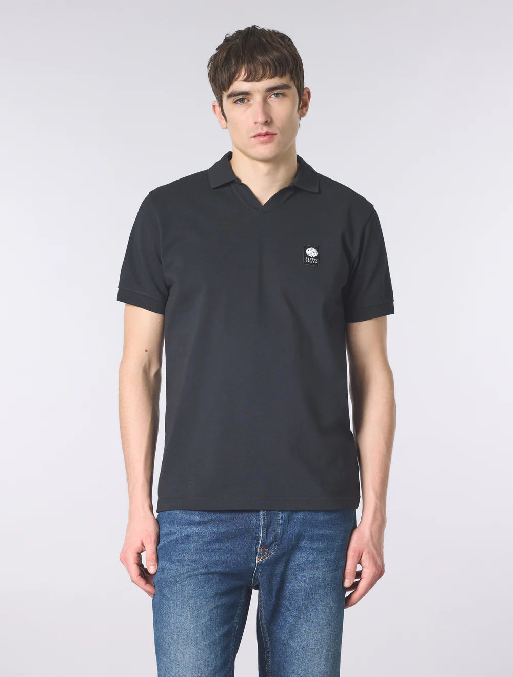 Pretty Green Resonance Solid Colour Polo Shirt Black