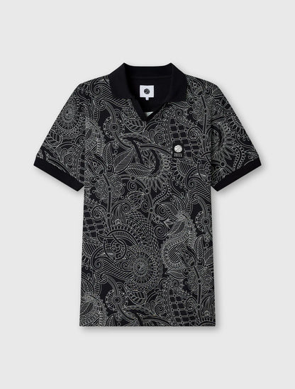 Pretty Green Resonance Linear Polo Shirt Black