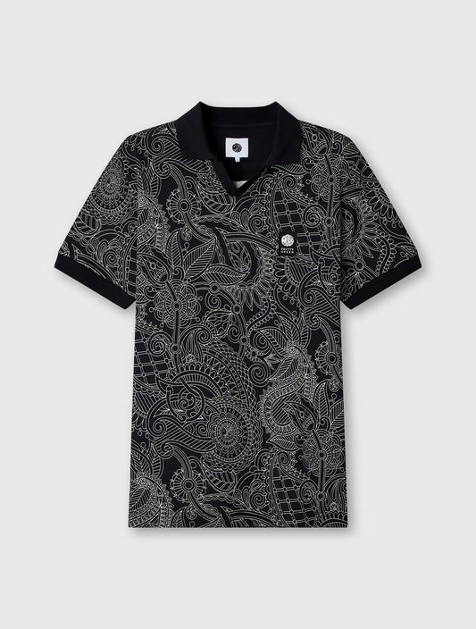 Pretty Green Resonance Linear Polo Shirt Black