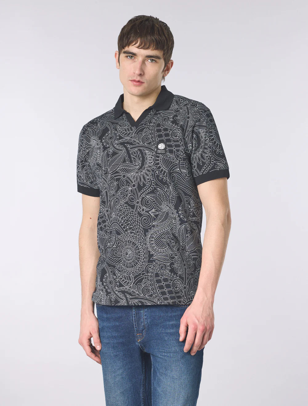 Pretty Green Resonance Linear Polo Shirt Black