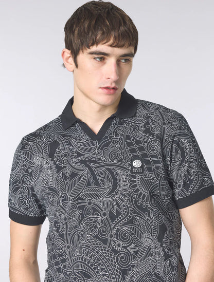 Pretty Green Resonance Linear Polo Shirt Black