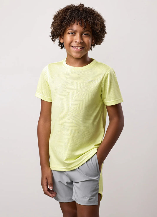 Gym King Junior Geometric Knit T-Shirt Limelight