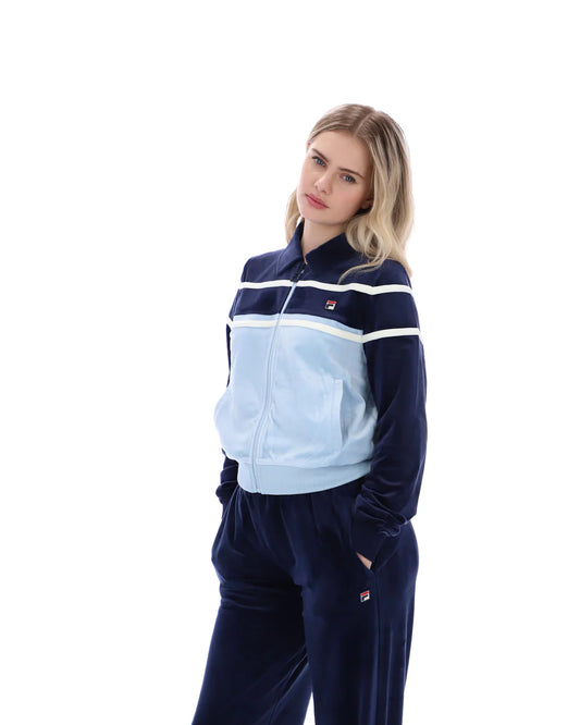 Fila Vintage Ladies Giovana Cropped Zip-Up Jacket Navy