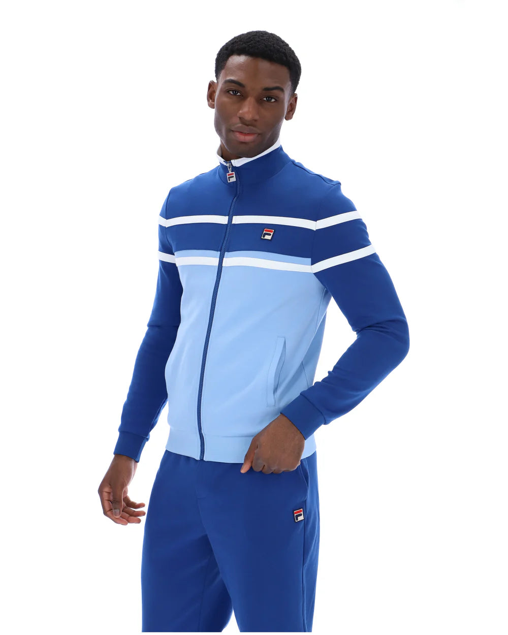 FILA Vintage Giovanni Contrast Panel Track Jacket Frozen Fjord/Limoges/White