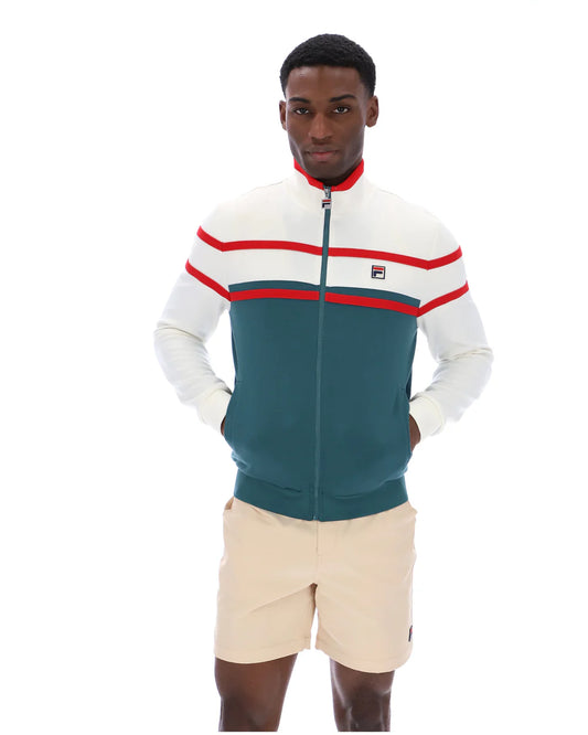 FILA Vintage Giovanni Contrast Panel Track Jacket Mediterranea/Gardenia/Red