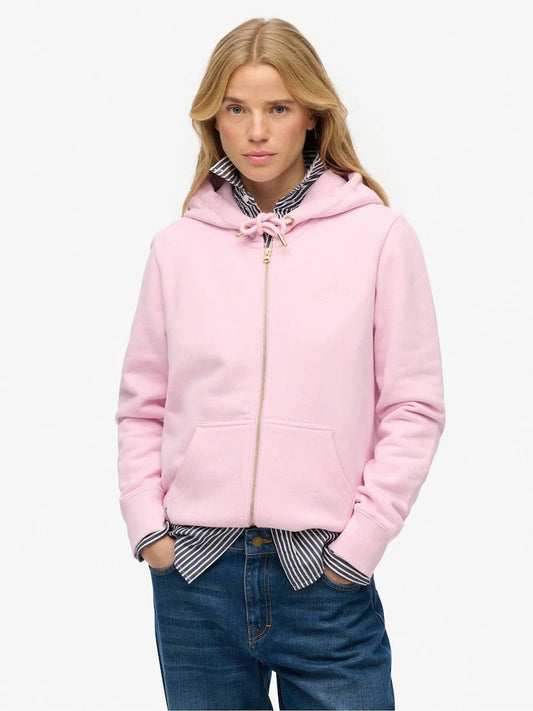 Superdry Ladies Essential Logo Zip Hood HB Pink Lady