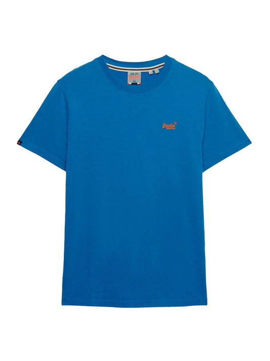 Superdry Essential Logo Embroidered T-Shirt Monaco Blue/Red*
