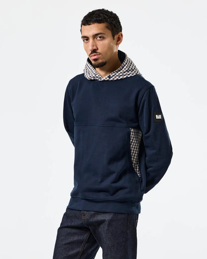 Weekend Offender Bayswater Check Hoodie Navy/Mid House