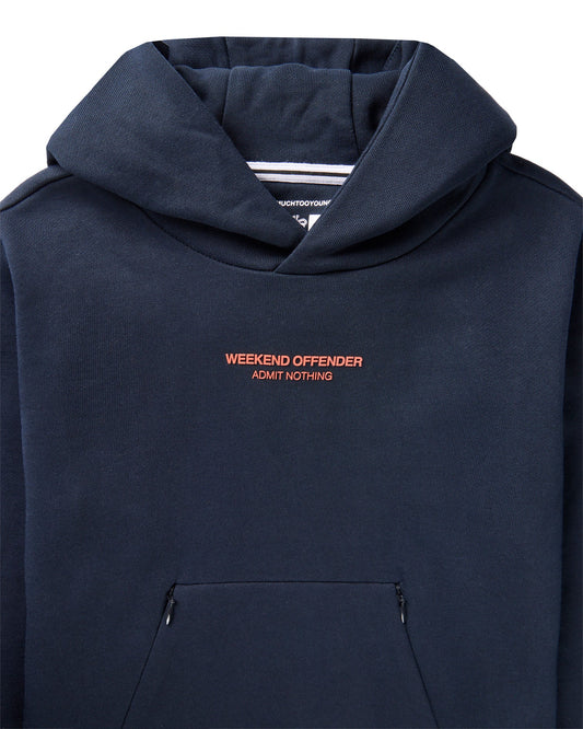 Weekend Offender Junior Cobain Hoodie Navy/Sunset Orange