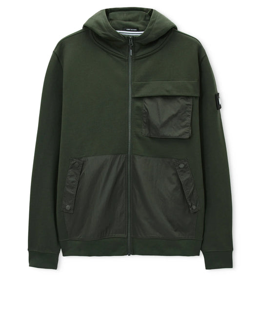 Weekend Offender Daponte Hoodie Black Forest Green
