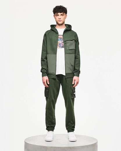 Weekend Offender Daponte Hoodie Black Forest Green
