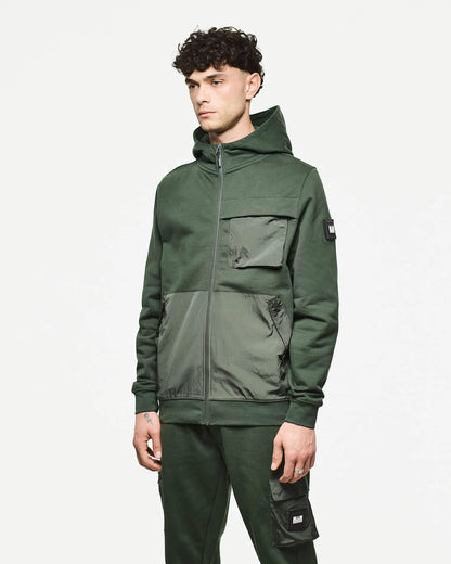 Weekend Offender Daponte Hoodie Black Forest Green