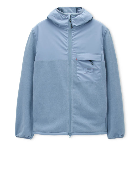 Weekend Offender Frusciante Polar Fleece Hoodie Blue Shadow