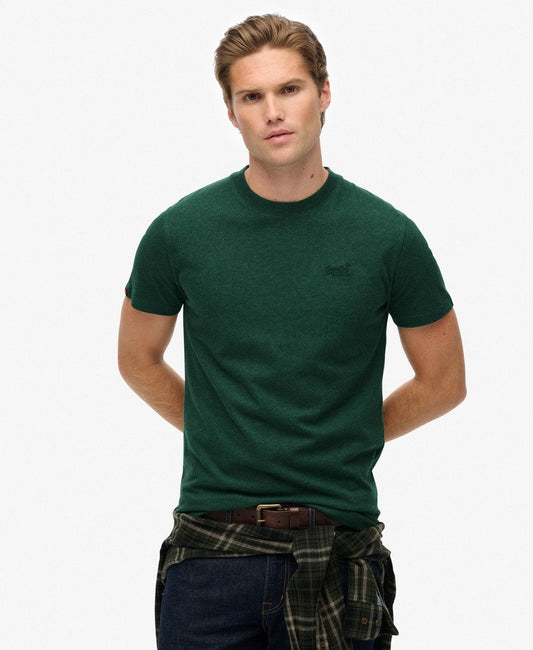 Superdry Essential Logo Embroidered T-Shirt Pitch Green Marl