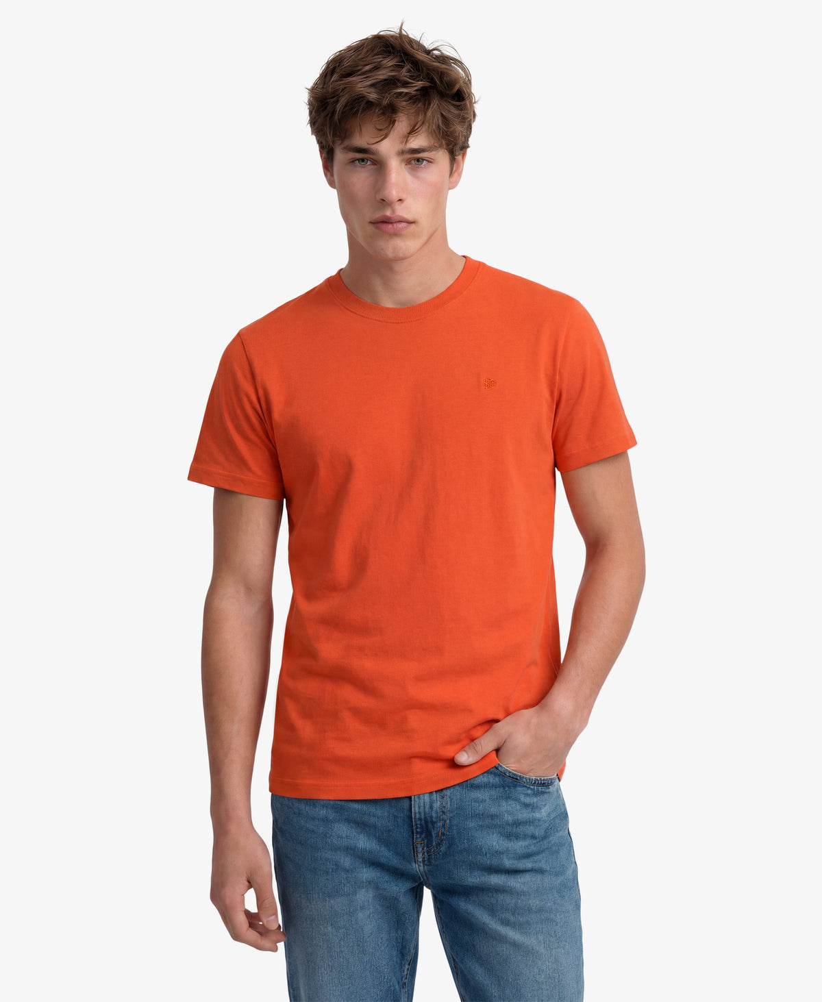 Superdry Essential Logo Embroidered T-Shirt Solar Orange/Dark Orange