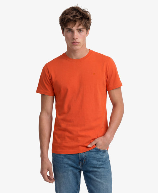 Superdry Essential Logo Embroidered T-Shirt Solar Orange/Dark Orange