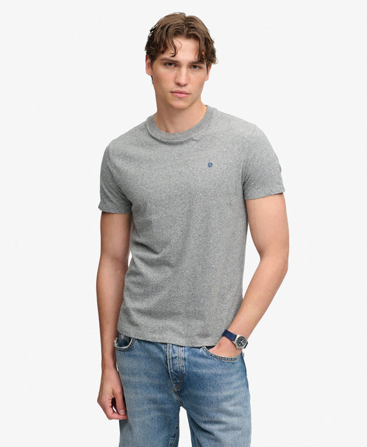 Superdry Essential Logo Embroidered T-Shirt Vintage Dark Grey Grit/Navy
