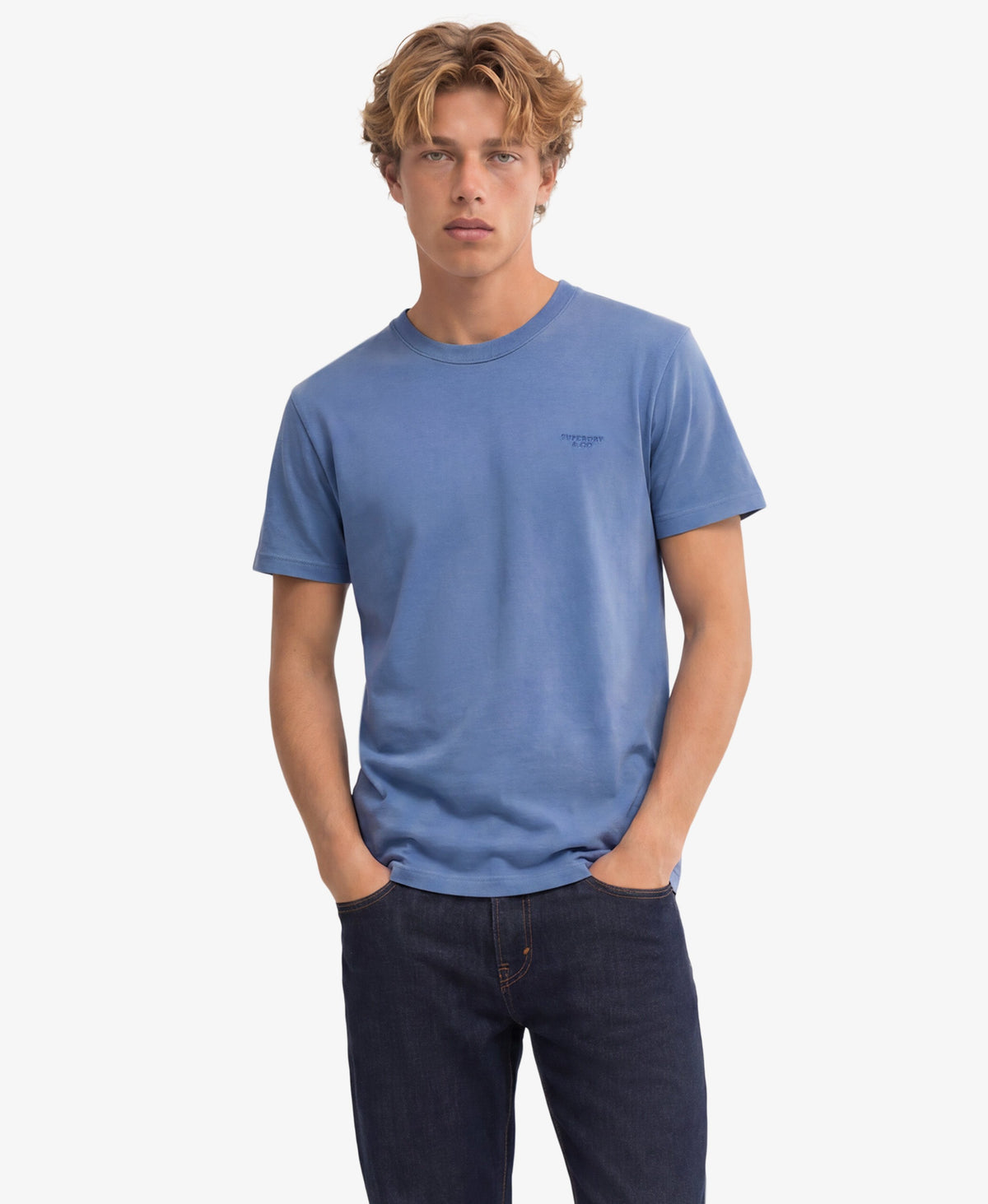 Superdry Essential Logo Embroidered T-Shirt Colony Blue/Mid Blue