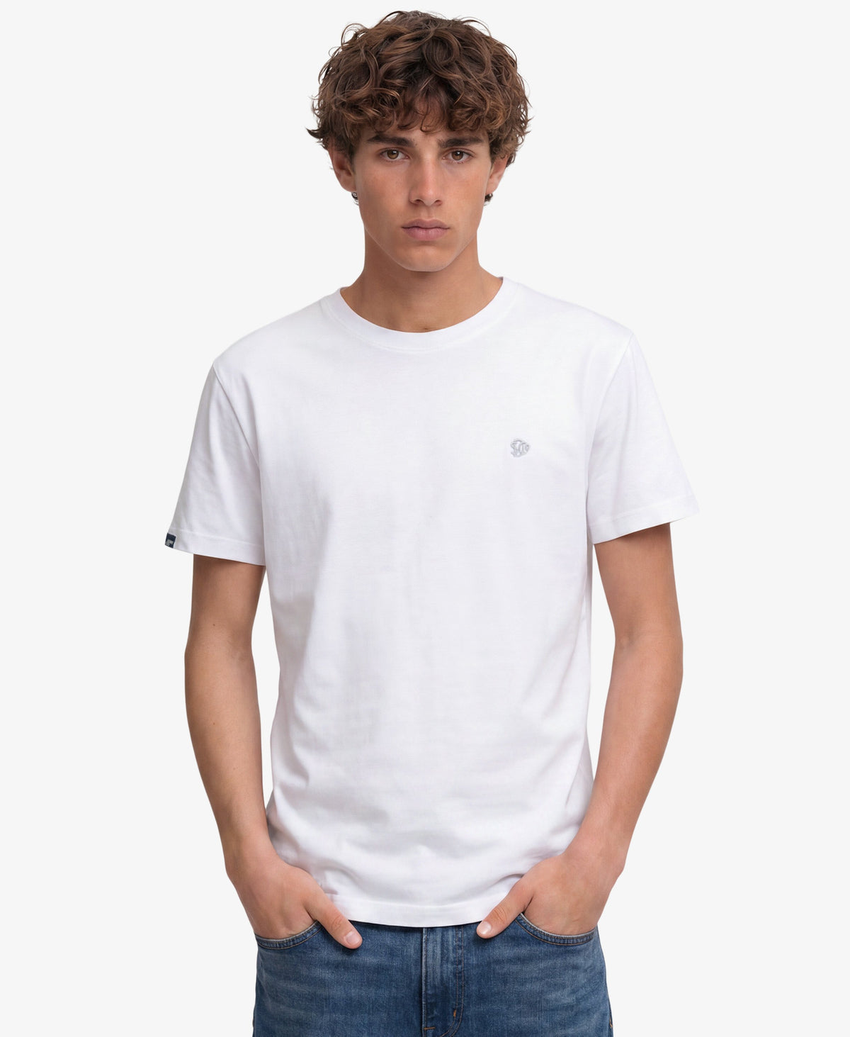 Superdry Essential Logo Embroidered T-Shirt Optic/Cold Grey