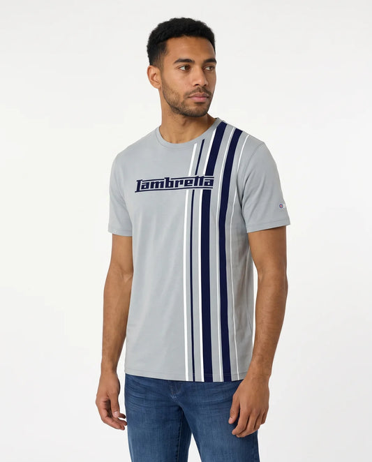 Lambretta Racing Stripe T-Shirt Ultimate Grey