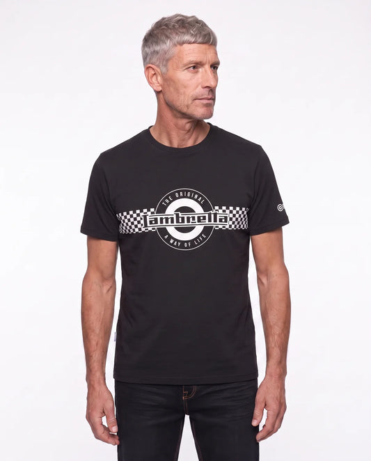 Lambretta Target Check T-Shirt Black