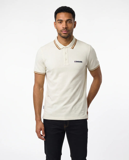 Lambretta Twin Tipped Polo Shirt Jet Stream/Tobacco