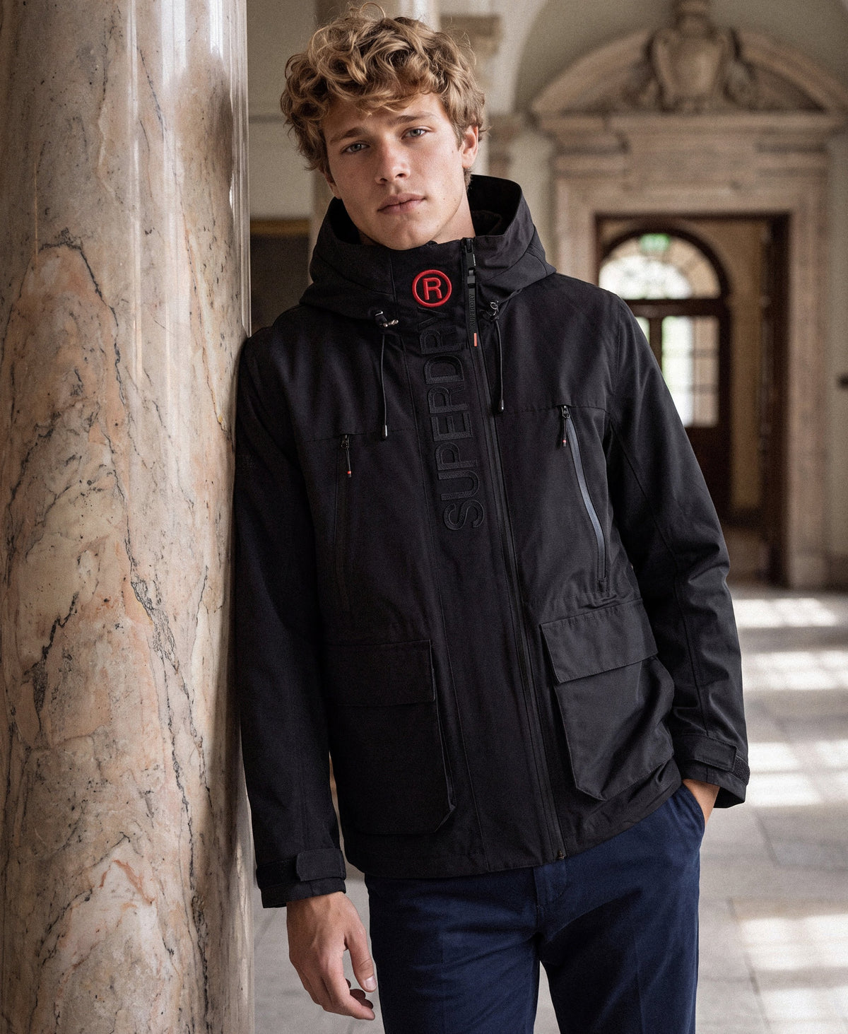 Superdry Hood Ultimate Emb Windbreaker Black/Pop