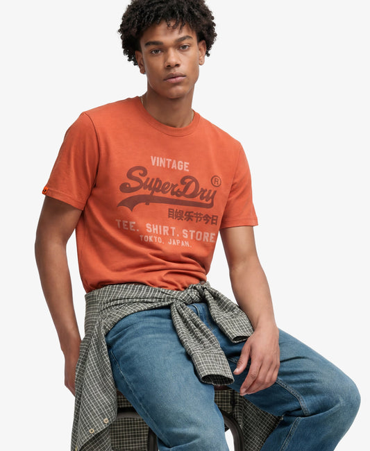 Superdry VL Heritage Relaxed T-shirt Rust Orange Marl