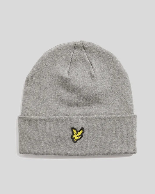 Lyle & Scott Merino Wool Blend Beanie Mid Grey Marl