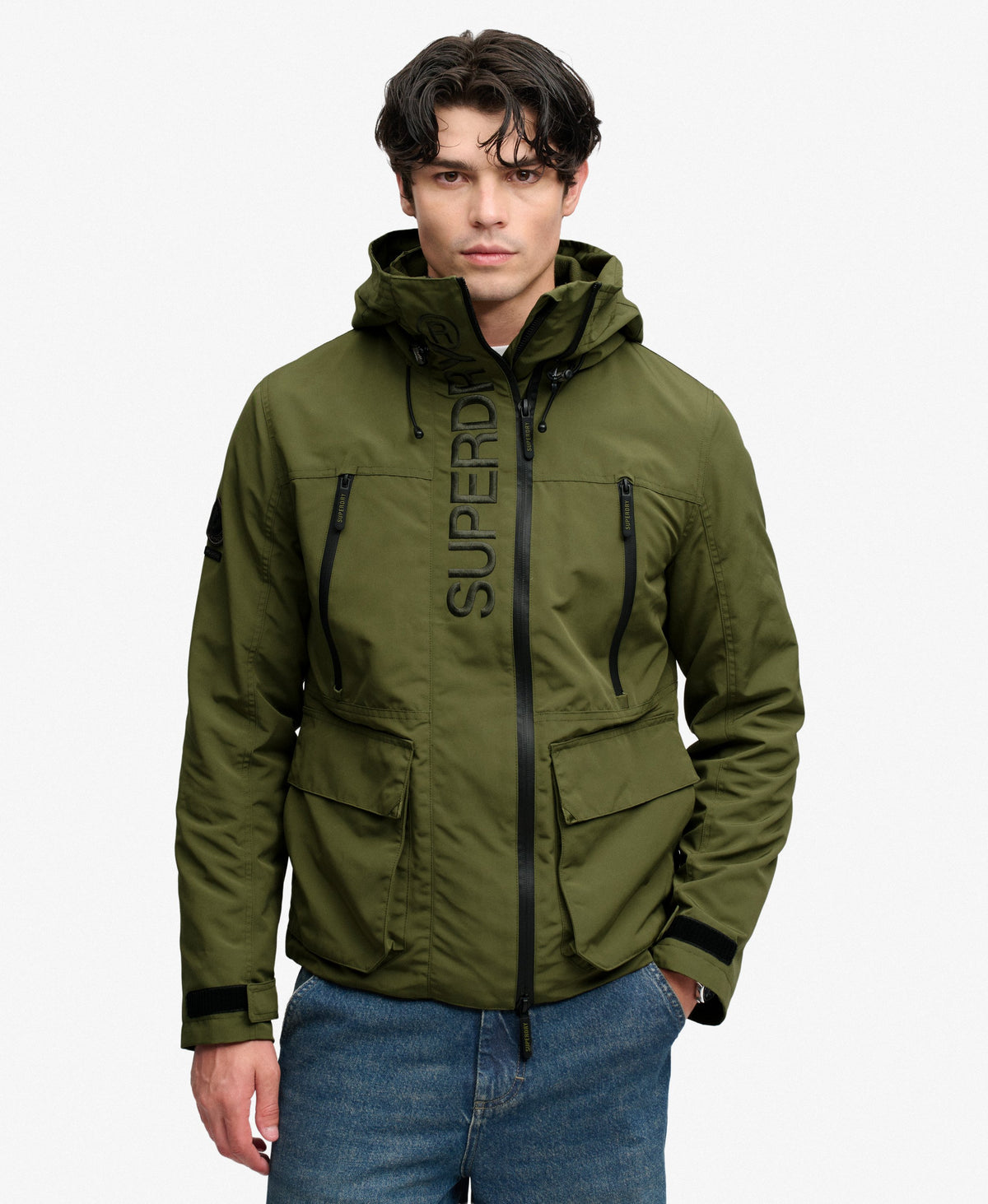 Superdry Hood Ultimate Emb Windbreaker Trek Khaki