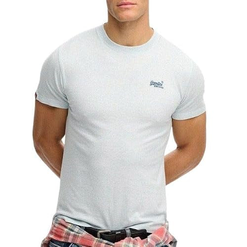 Superdry Essential Logo Embroidered T-Shirt Icy Blue Marl/Navy