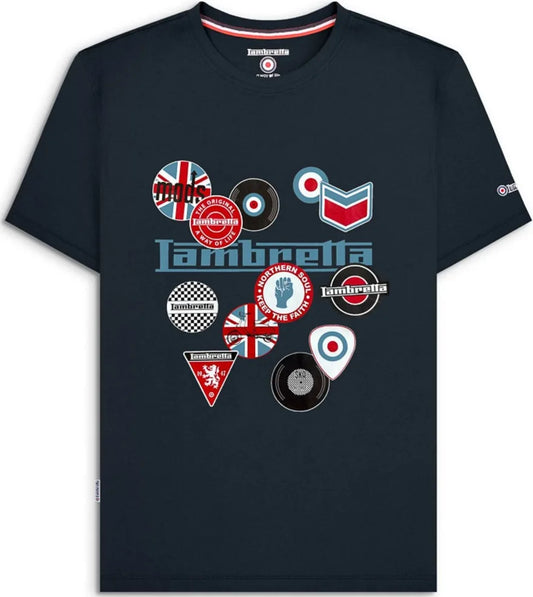 Lambretta Badges AW26 T-Shirt Navy
