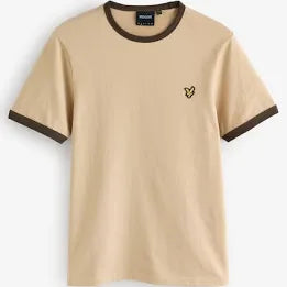 Lyle & Scott Ringer Cotton Crew Neck T-Shirt Sandstorm/ Ebony