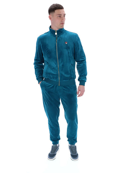 FILA Irving 2 Velour Track Jacket Deep Lagoon/Gardenia
