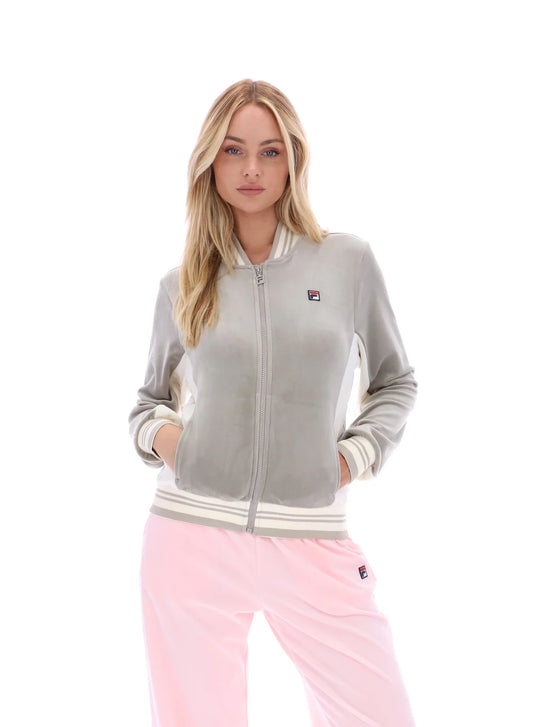 Fila Ladies Jenesis Baseball Zip Up Track Top Vintage Khaki/Gardenia