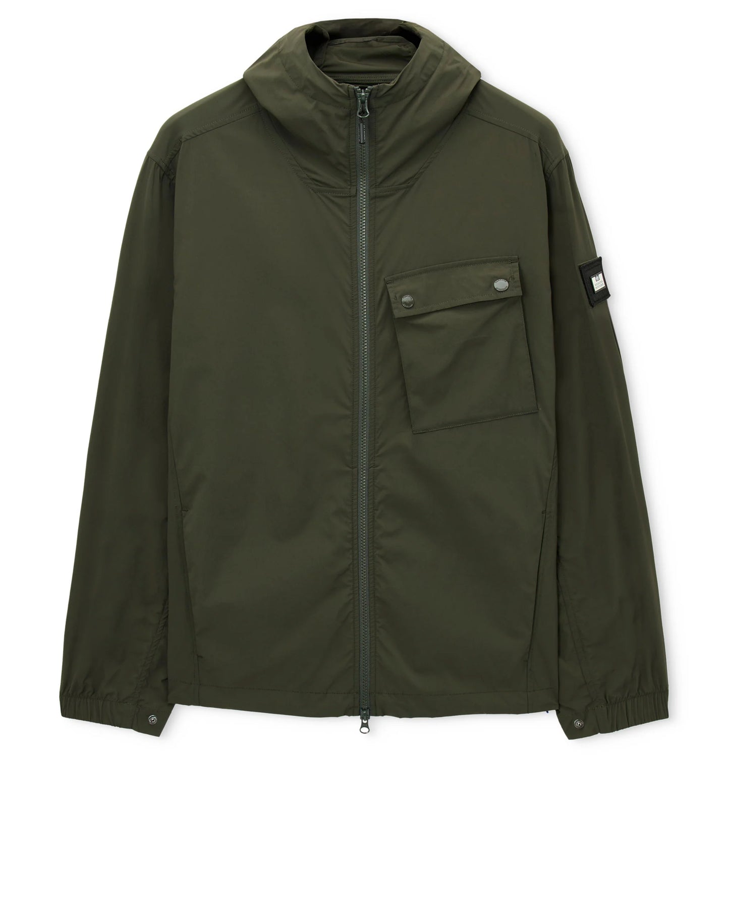 Weekend Offender Temara Technical Windbreaker Jacket Black Forest Green