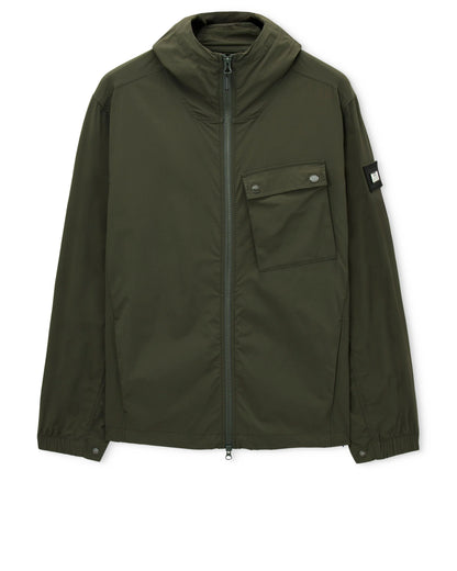 Weekend Offender Temara Technical Windbreaker Jacket Black Forest Green