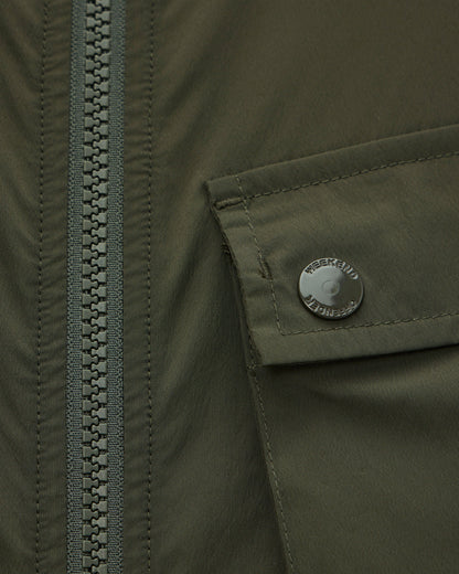 Weekend Offender Temara Technical Windbreaker Jacket Black Forest Green